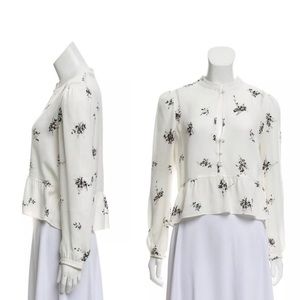 a.l.c. silk floral print crop top size 4